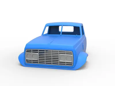 Cab of Vintage GATR Racing Semi truck Version 3 Scale 1 to 25 3D print model