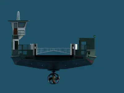 car ferry boat version 1 3D model