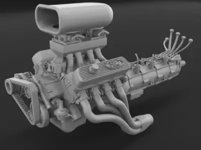 Big Block V8 3D print model