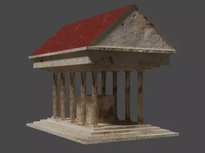 Romano Greec temple LowPoly  Free low-poly 3D model