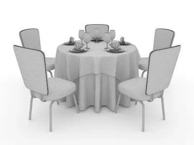 Banquet Table and Chair 147 3D model
