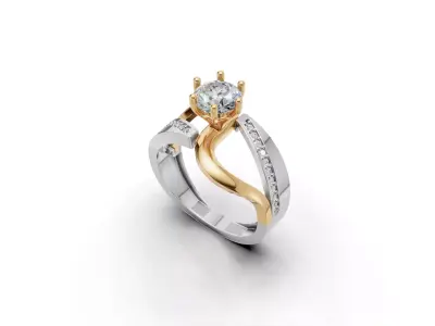 Solitaire Ring 37 3D print model