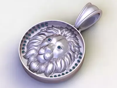 Luxury Lion Medallion Pendant 3D Printable Fine Jewelry 3D print model