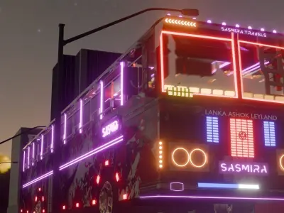 Ashok Leyland Viking Bus 3D model with interior  3D model