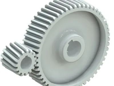helical gear Low-poly 3D model
