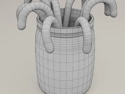 Candy canes Low-poly 3D model