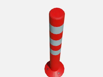 Road pole 75 cm Low-poly 3D model