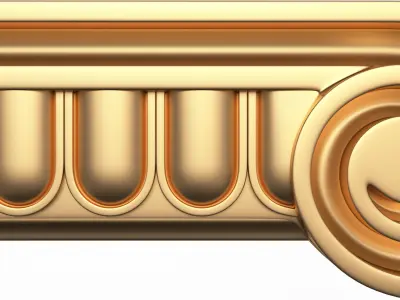 Antique Ionic capital Low-poly 3D model