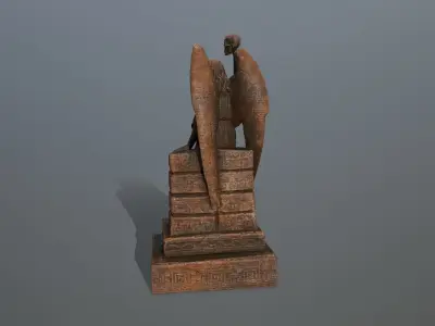 statue 2 of angel Low-poly 3D model