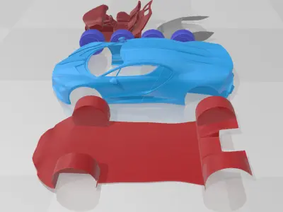 Bugatti Tourbillon - Separate Parts STL Model 3D print model