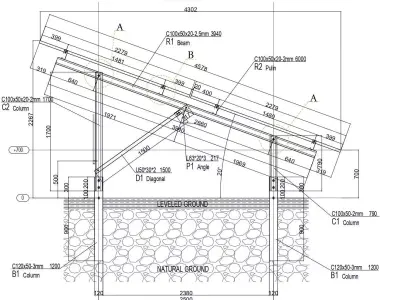 1 MW Solar Project Type 13 3D model