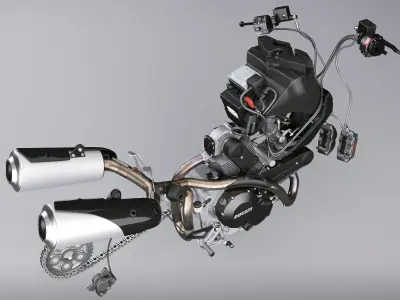 Motorcycle Engine Exhaust Brakes 3D model