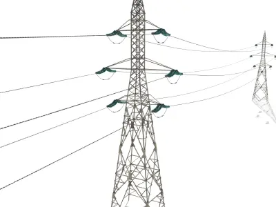 Electricity Pole 31 Low-poly 3D model