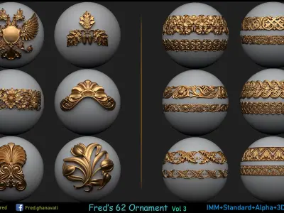 Freds 62 Ornament IMM 3dModels Volume 3   Low-poly 3D model