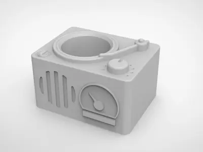 vinyl record player pattern vase 3D print model