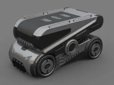 Sci-fi Truck rigged vehicle 3D model