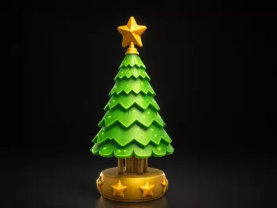 Christmas Tree Ornament with Star Topper Holiday Decoration 3D print model