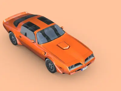 Pontiac Firebird Trans Am 1977 Low-poly 3D model