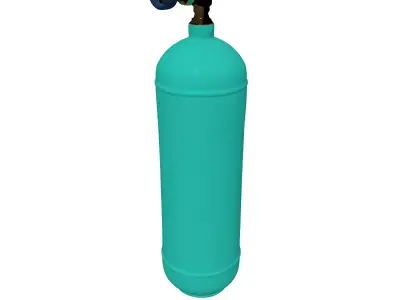 Realistic Green Gas Cylinder 3D Model Low-poly 3D model