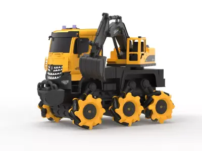 Silvergear Remote Control Excavator Low-poly 3D model