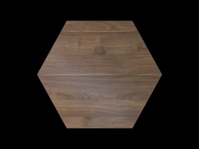 Hex Oak Effect Side Table Low-poly 3D model