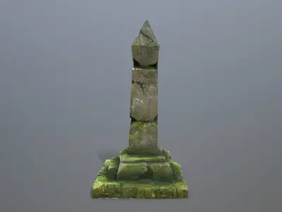 pillar Low-poly 3D model 3