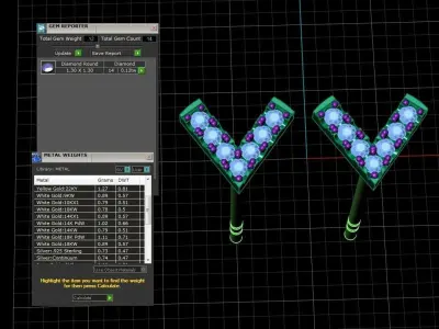 Diamond Jewelry Earring Letter V 3D print model