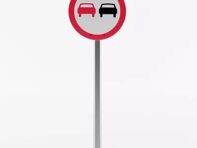 No Passing Sign 3D model