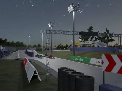 Go Kart race track Low-poly 3D model