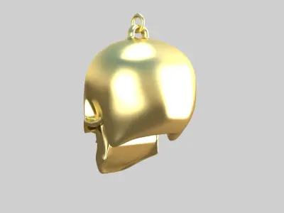 skull pendnt golden 02 3D model
