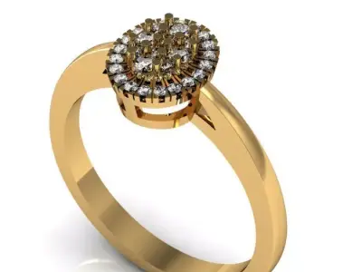 daimond ring 3D print model 5