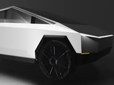 Low poly TESLA cybertruck  Low-poly 3D model