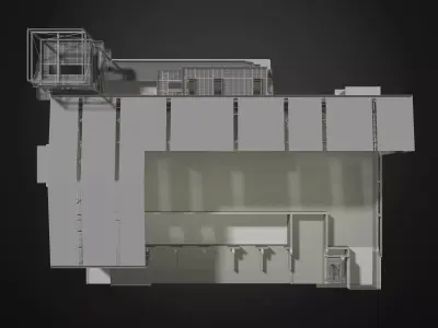 Industrial building in cutaway section 25i32 3D model