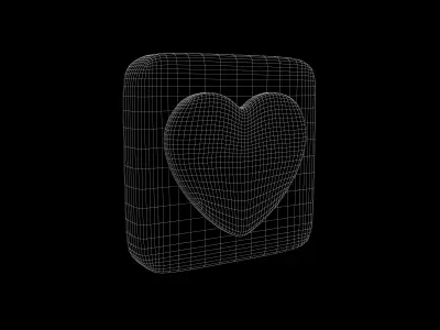 Twitter Heart Decoration v1 003 Low-poly 3D model