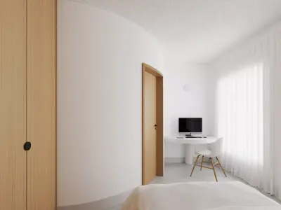 Minimalist Modern Bedroom with Workspace 012 3D model