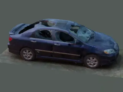 Damaged Car Photoscan Free 3D model