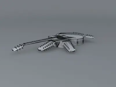 Harp drone string guitar Free 3D model
