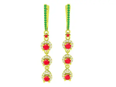 5798 luxury diamond earrings 3D print model