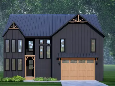 American Farmhouse 3D Model Rustic Country House 3D model