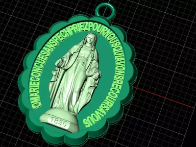 Virgin Mary necklace  3D print model