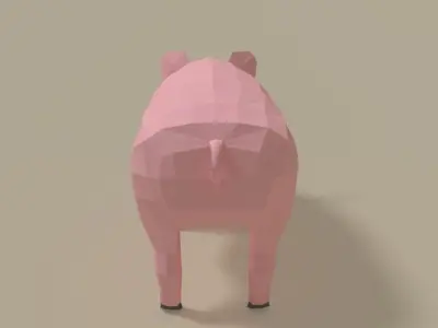 Low Poly Cartoon Pig Low-poly 3D model