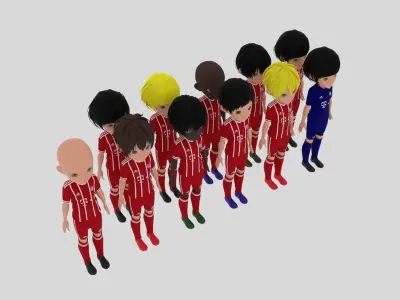 Bayern Munchen Football Team Low-poly 3D model