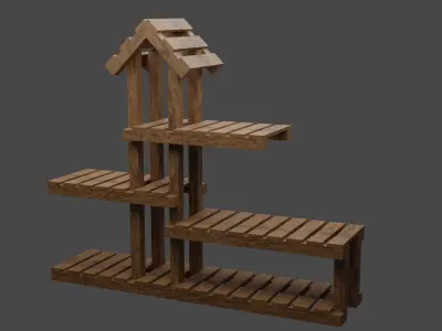 Flower Bed - Wood 3D model