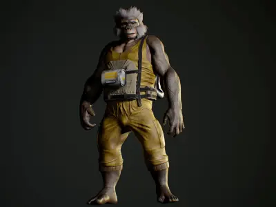 Crazy Monkey Low-poly 3D model