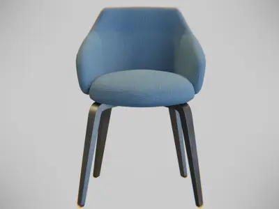 Chair modern blue Low-poly 3D model