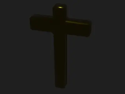 Beautiful Golden Christian Cross 3D model
