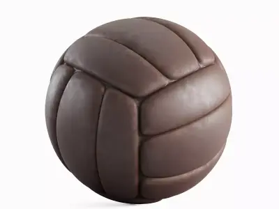 Old Leather Volleyball Ball 02 3D model