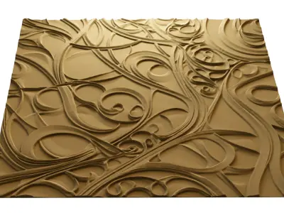 modern panel wall decor set wall relief mural CNC 142 3D model