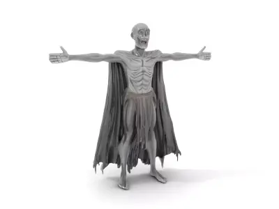 Dark Creature Model Pack with Textured Cape and Cloth Low-poly 3D model