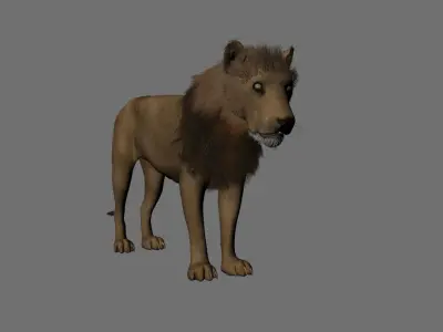 Rigged-Animated Lion 3D model